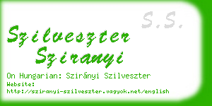 szilveszter sziranyi business card